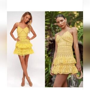 Lulus yellow lace dress